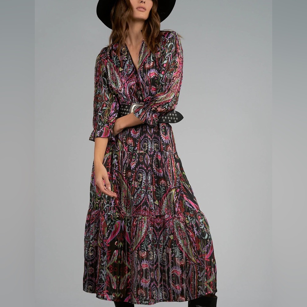 FINAL SALE Elan Colorful Paisley Print Dress